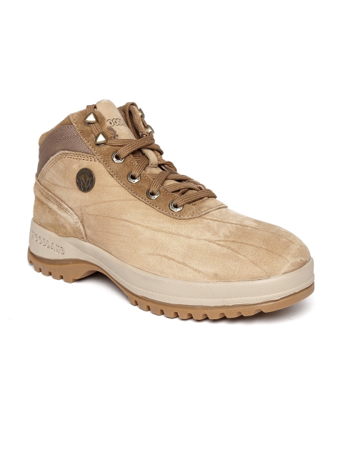 Woodland ProPlanet Men Brown Solid Mid-Top Leather Outdoor Shoes available at myntra for Rs.2147