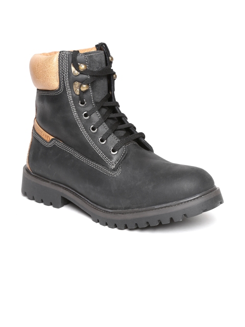 

Woodland ProPlanet Men Black Leather High-Top Outdoor Shoes