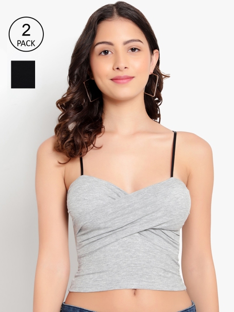 

PARKHA Black & Grey Bralette Bra Lightly Padded Pack of 2