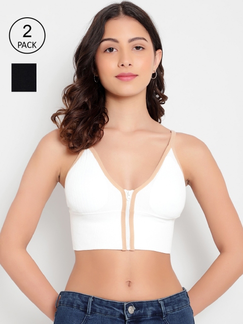 

PARKHA Set of 2 Black & White Bralette Bra Lightly Padded