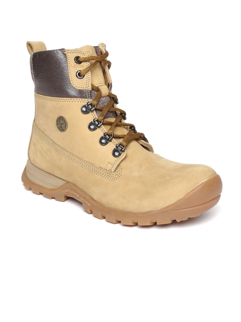 

Woodland ProPlanet Men Beige Leather High-Top Outdoor Shoes