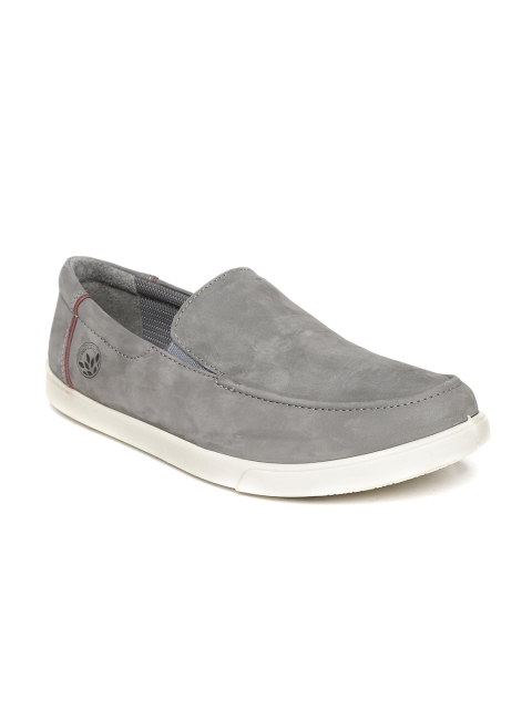 

Woodland ProPlanet Men Grey Solid Leather Slip-On Sneakers