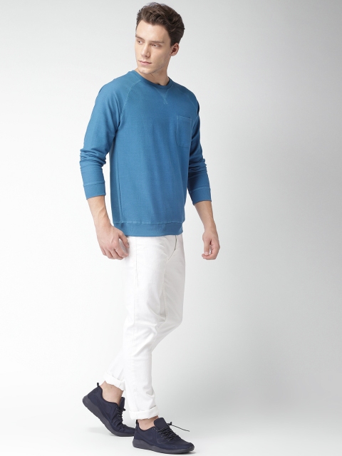 

Mast & Harbour Men Blue Solid Sweatshirt