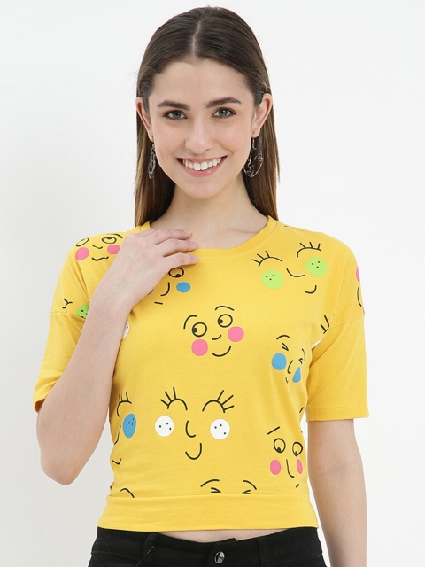 

V2 Value & Variety Mustard Yellow Print Top