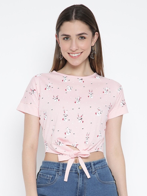 

V2 Value & Variety Pink Print Crop Top