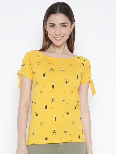 

V2 Value & Variety Yellow Print Top