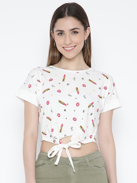 

V2 Value & Variety White Print Top