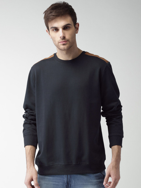 

Mast & Harbour Men Navy Blue Solid Sweatshirt