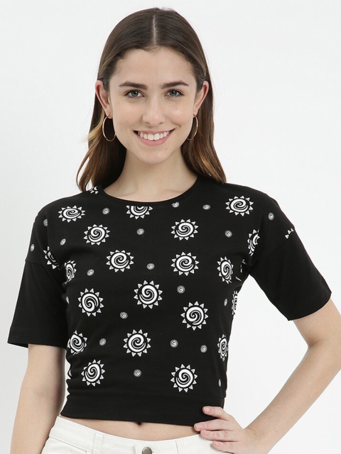 

V2 Value & Variety Black Floral Print Crop Top