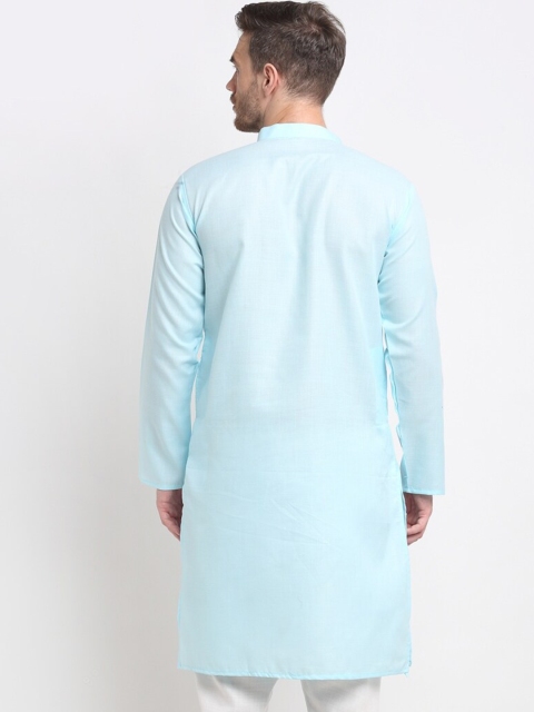 

Benstoke Men Blue Flared Sleeves Thread Work Kurta