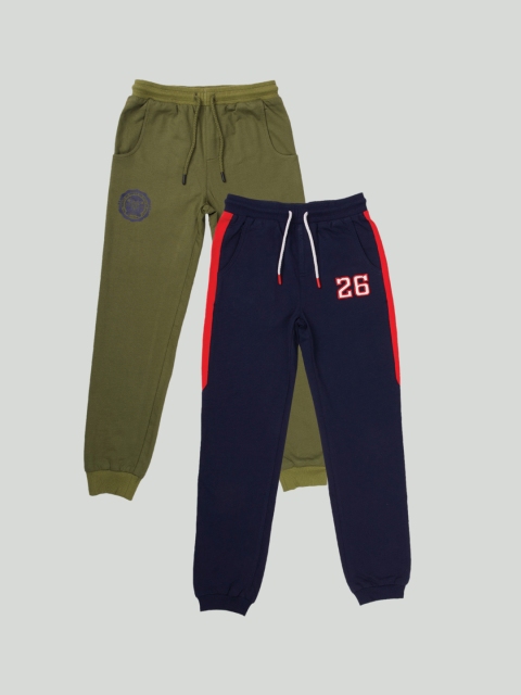 

Zalio Boys Pack Of 2 Solid Track Pants, Navy blue