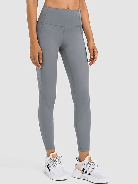 

URBANIC Women Grey High-Rise Pocket Gym Tights