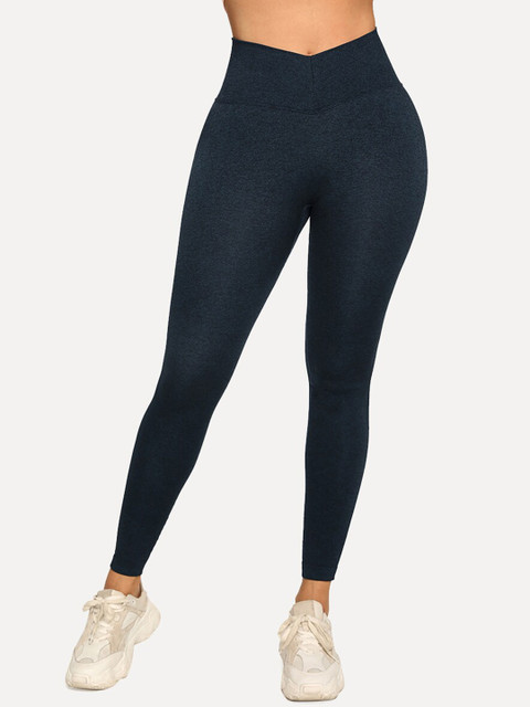 

URBANIC Women Navy Blue Solid Gym Tights