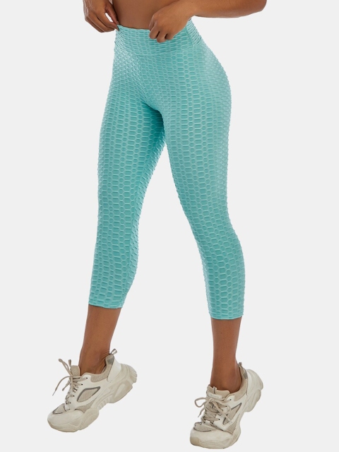 

URBANIC Women Turquoise Blue Ruched Tights