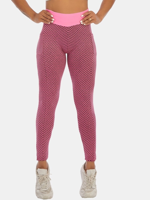 

URBANIC Red Slim Fit Gym Tights
