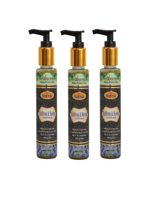 

Abeers Pack of 3 Ayurvedic Clarifying Saffron & Neem Facewash, Transparent