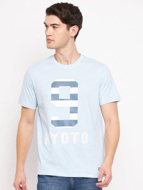 

Octave Men Blue Typography Printed 100% Cotton T-shirt