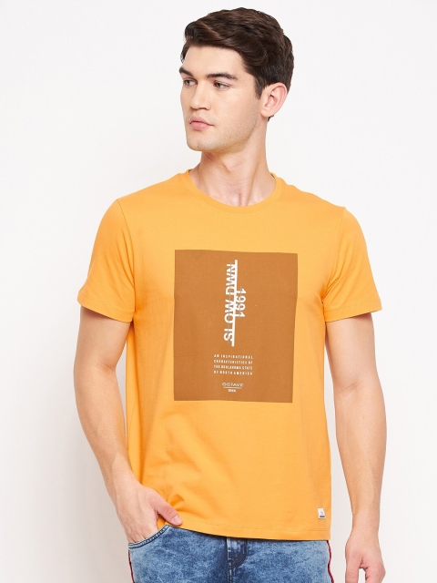 

Octave Men Mustard Yellow Printed T-shirt