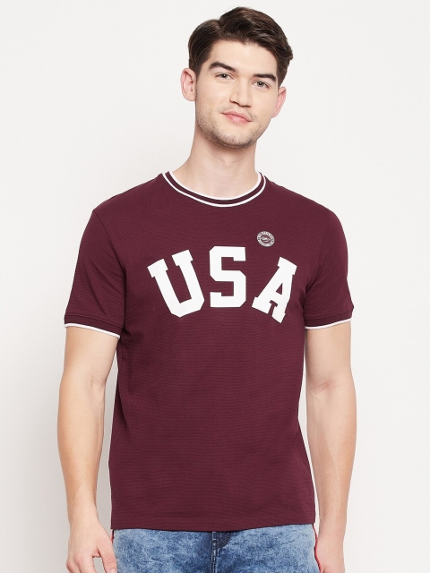

Octave Men Maroon Typography Printed 100% Cotton T-shirt