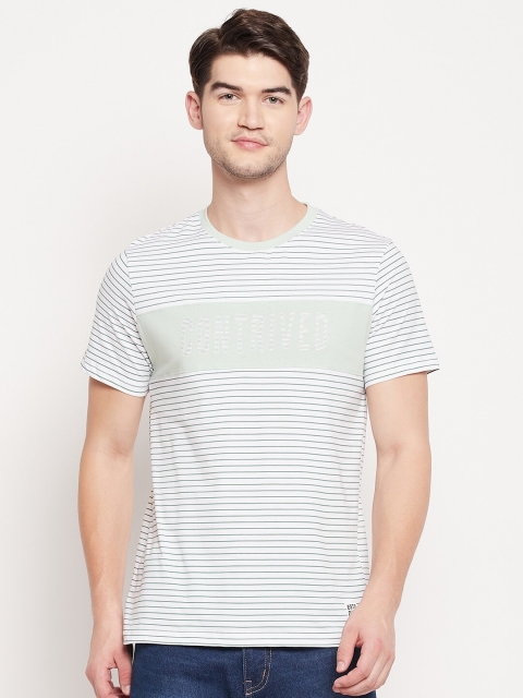 

Octave Men White Typography Striped T-shirt