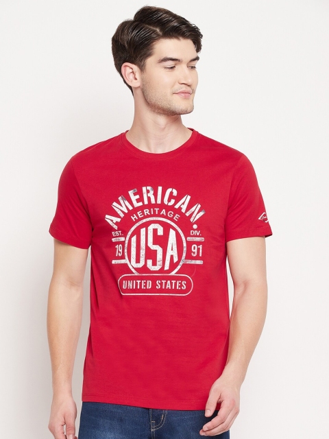 

Octave Men Red Typography Printed Cotton T-shirt