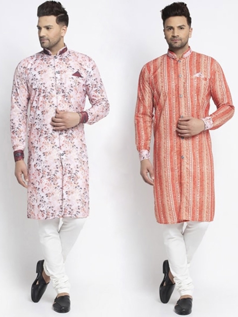 

Benstoke Men Multicoloured Angrakha Kurti with Pyjamas & With Dupatta, Multi