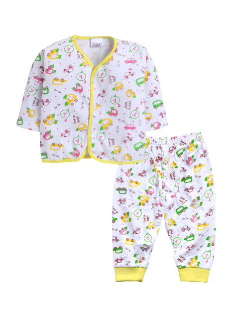 

Little Angels Kids Yellow & White Printed Top with Pyjamas