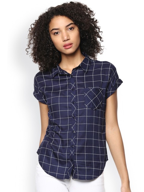 

Harpa Navy & White Checked Shirt, Navy blue