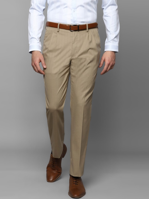 

Louis Philippe Men Khaki Pleated Solid Trousers