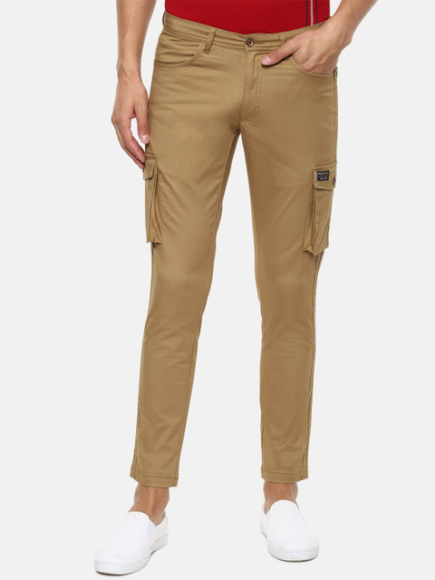 

Louis Philippe Jeans Men Brown Slim Fit Cotton Cargos Trousers