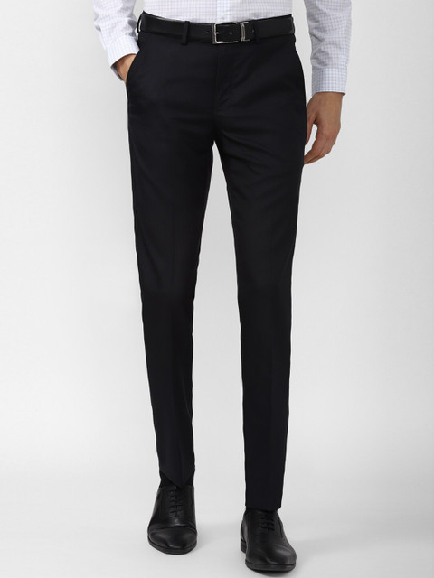 

Peter England Men Black Slim Fit Trousers