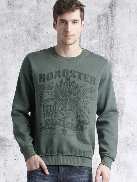 

Roadster Men Grey Printed Sweatshirt