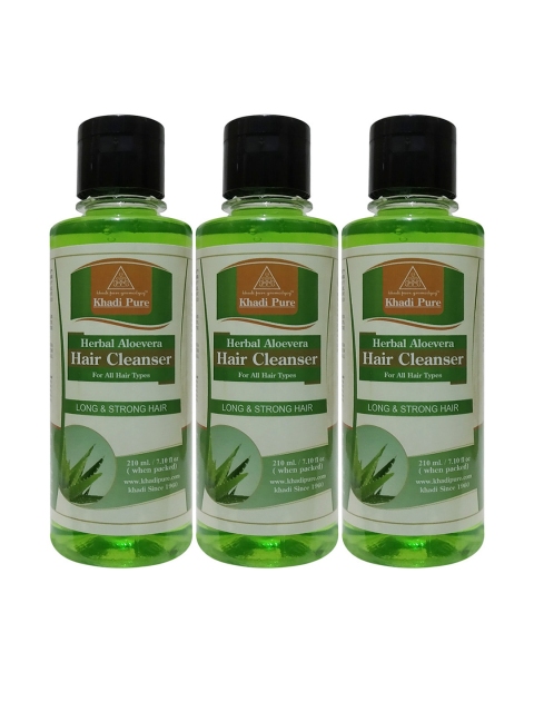 

Khadi Pure Gramodyog Set Of 3 Aloevera Shampoos, Green