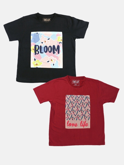 

GOJI Girls Assorted Typography Printed T-shirt