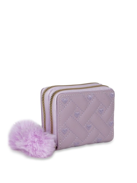 

Kanvas Katha Women Purple Embroidered PU Zip Around Wallet