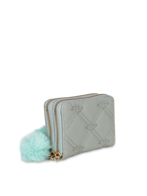 

Kanvas Katha Women Green Textured Embroidered PU Envelope Wallet