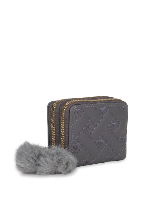 

Kanvas Katha Women Grey Textured Embroidered PU Envelope