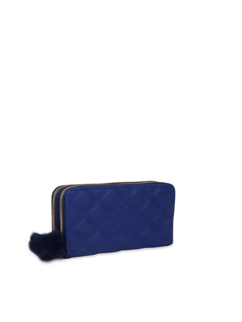 

Kanvas Katha Women Blue Textured PU Envelope Fashion Wallet