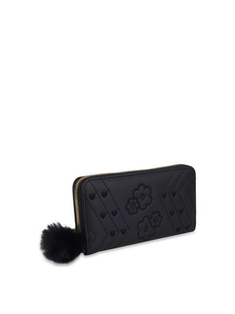 

Kanvas Katha Women Black Textured Embroidered PU Envelope