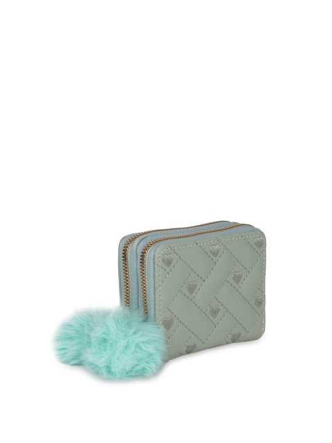 

Kanvas Katha Women Olive Green Textured PU Zip Around Wallet