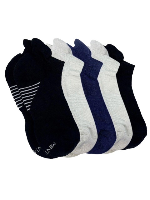 

Mint & Oak Men Pack Of 5 Ankle-Length Solid Socks, Multi