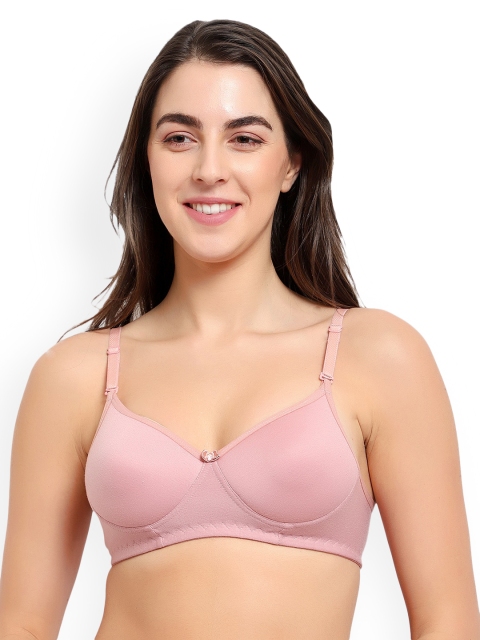 

ADEERA Peach-Coloured Lightly Padded Bra