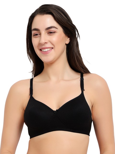 

ADEERA Women Black Lightly Padded T shirt Bra
