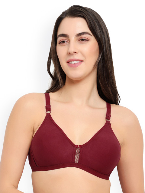 

ADEERA Maroon Non-Padded Seamless T shirt Bra