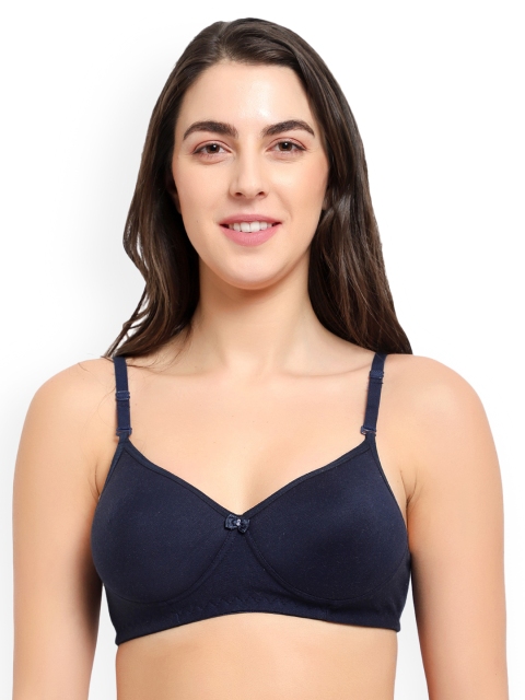 

ADEERA Blue Non-Wired Lightly Padded T shirt Bra