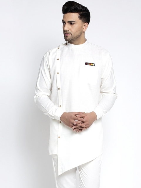 

Benstoke Men White Pathani Kurta