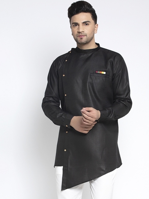 

Benstoke Men Black Thread Work Kurta