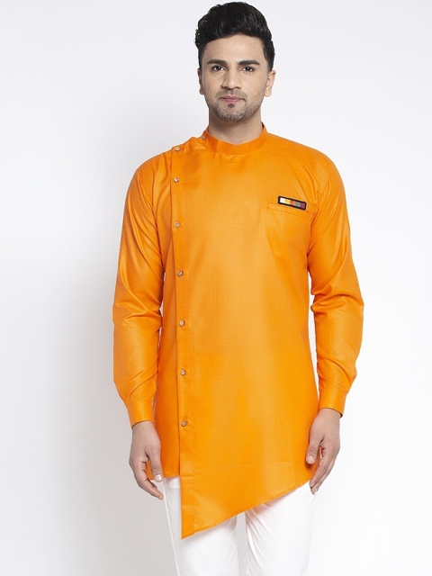 

Benstoke Men Orange Thread Work Kurta