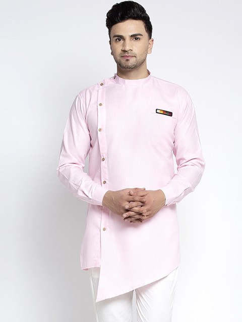 

Benstoke Men Pink Thread Work Kurta