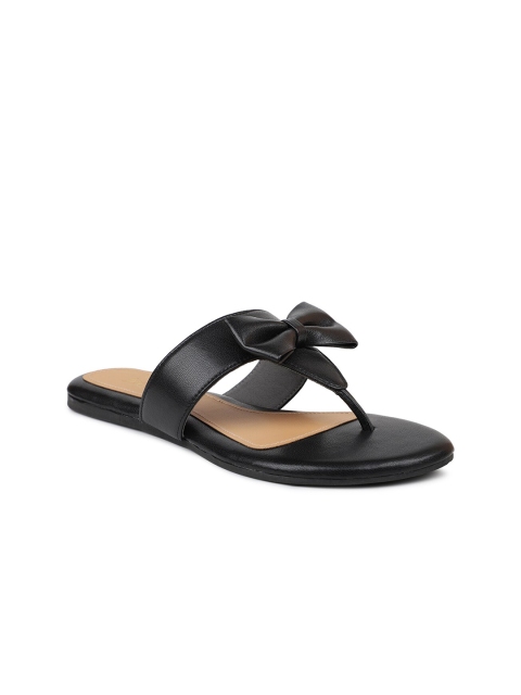 

Inc 5 Women Black T-Strap Flats with Bows